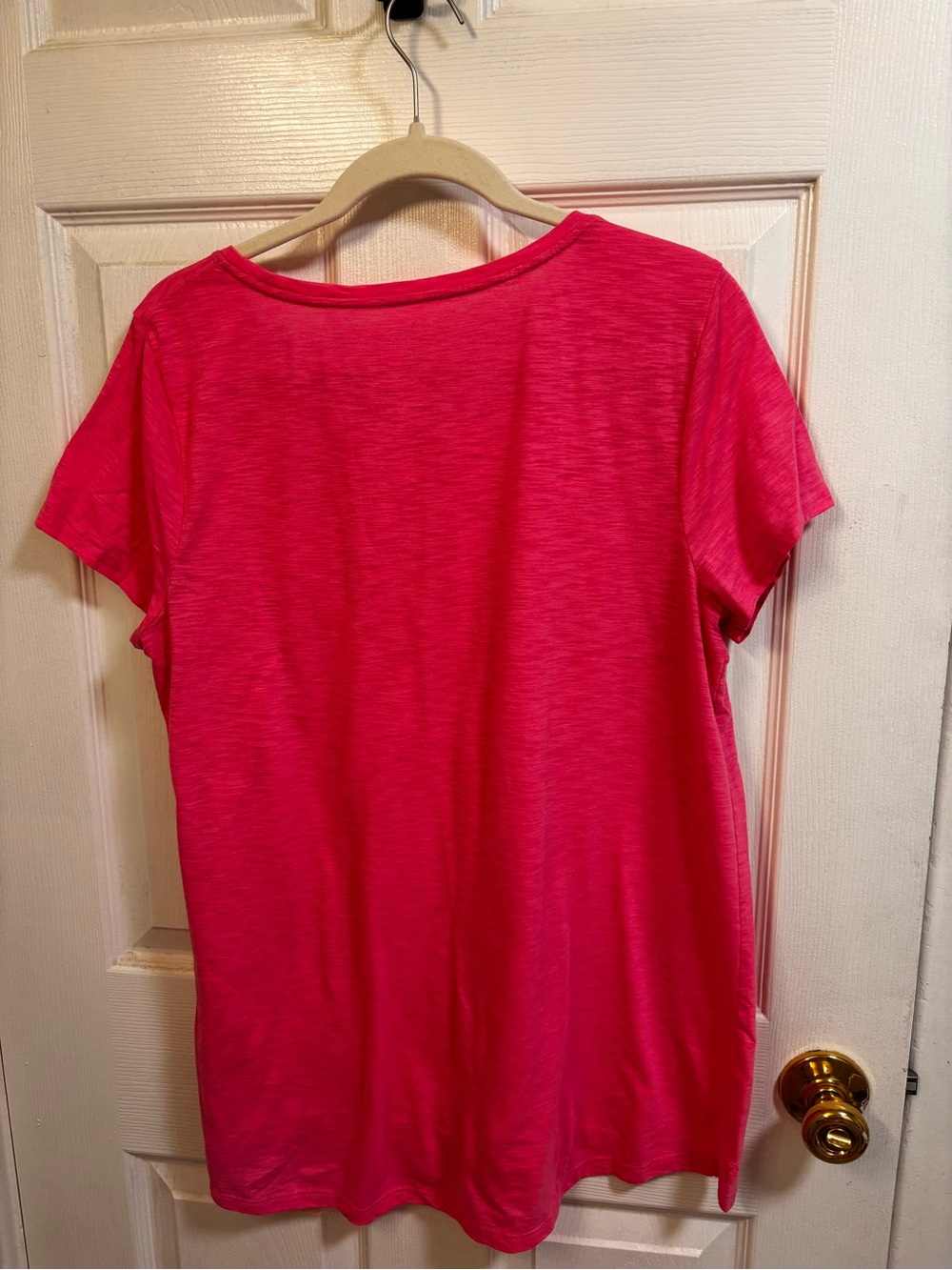 Lilly Pulitzer Etta Scoop Neck Tee – Hot Pink – Size XL - Picture 2 of 5